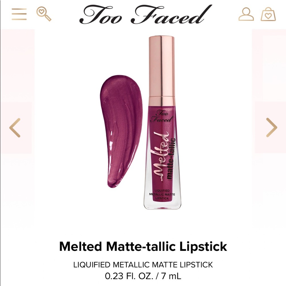NIB Too Faced Melted Matte-tallic Lipstick
